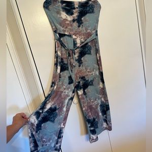 Strapless Tye Dye Jumpsuit